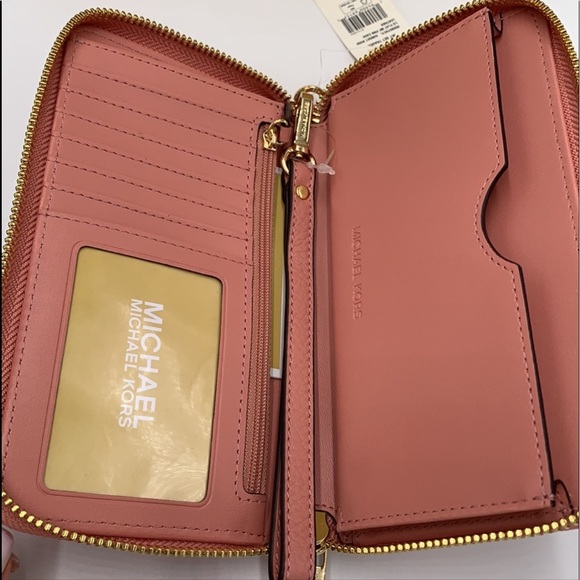 Michael Kors Jet Set Travel LG Flat MF Phone Case Sunset Rose - Picture 4 of 16